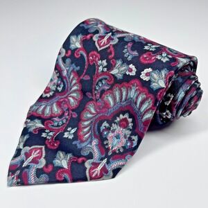 Christian Dior Monsieur Silk Men's Necktie Black Paisley‎ Made In USA